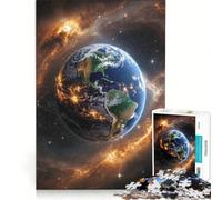 Rompecabezas de 1000 Piezas para Adultos: La Tierra Vista Desde el Espacio con una Nebulosa Juguete Educativo, dificultad Alta, Ideal para cumpleaños y Navidad 38x52cm