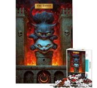 Rompecabezas de 1000 Piezas para Adultos La Torre Carta del Tarot Juguete adictivo para Cultivar la Paciencia Juego práctico Decoración para el hogar Regalos de cumpleaños (Tamaño 50x75cm)