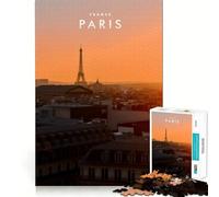 Rompecabezas de 1000 Piezas para Adultos La Torre Eiffel Francia diseño de Corte preciso Ideal para Crear Objetos Decorativos y concentrarse en el Juego Pasar el rato Escena