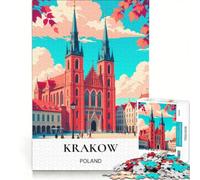 Rompecabezas de 1000 Piezas para Adultos: la Vibrante Plaza Mayor de Cracovia, Juegos Familiares, un Reto para completar, Que fomenta el Amor Entre Parejas 50x75cm