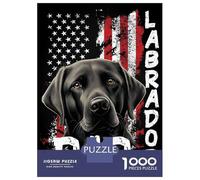 Rompecabezas De 1000 Piezas para Adultos Labrador Dad American Flag Rompecabezas para Adultos Juguetes Antiestrés Decoración Perfecta Cumpleaños Y Navidad 38x26cm/1000pcs