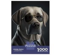 Rompecabezas De 1000 Piezas para Adultos Labrador Mafia Boss Rompecabezas Juego De Ingenio Carrera De Velocidad De Manos Interacción Entre Padres E Hijos 52x38cm/1000pcs