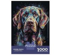 Rompecabezas De 1000 Piezas para Adultos Labrador Painting Rompecabezas para Adultos Juguete Decoración De Pared Regalos para Mujeres para Cumpleaños, Navidad 38x26cm/1000pcs