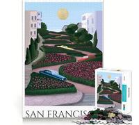 Rompecabezas de 1000 Piezas para Adultos Ladera de San Francisco,Juego de Bordes Afilados,Juego de Habilidad Mental,Divertido y Tranquilo, (38x26cm)