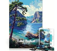Rompecabezas de 1000 Piezas para Adultos Lago Baikal,Parque Nacional de Rusia,Arte de Bordes precisos,Juego de lógica,Diversión Relajante,Regalo Festivo para el Tiempo Libre (38x52cm)