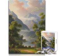 Rompecabezas de 1000 Piezas para Adultos, Lago Sereno de montaña, para Disfrutar de un Ambiente Tranquilo y Relajante, Ajuste Estable, Corte preciso, tamaño del Juguete: 38x26cm