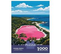 Rompecabezas De 1000 Piezas para Adultos Lake Hillier Australia Travel Rompecabezas para Adultos Juegos Familiares Patrón De Montaje 70x50cm/1000pcs