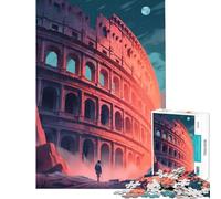 Rompecabezas de 1000 Piezas para Adultos lámina artística del Coliseo de Roma Juguete de Rompecabezas de 1000 Piezas para decoración de Pared Ideal para la diversión Familiar