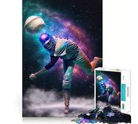 Rompecabezas de 1000 Piezas para Adultos Lanzador de béisbol en el Espacio Articulaciones precisas Divertido y práctico Regalo Ideal para Jugar en un Momento de Paz Decoración de cumpleaños (50x75cm)