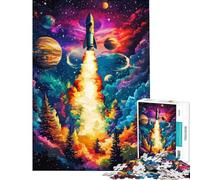 Rompecabezas de 1000 Piezas para Adultos Lanzamiento de Cohete Abstracto Juego de ingenio para Adultos Alivio del estrés interacción Entre Padres e Hijos (tamaño 50x75cm)