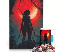 Rompecabezas de 1000 Piezas para Adultos Lara Croft en la Jungla con Luna roja, Juego Familiar, para Relajarse intelectualmente, colección de Artistas, Bellas Artes 38x52cm