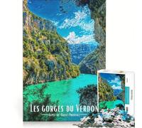Rompecabezas de 1000 Piezas para Adultos Las Gargantas del Verdon Francia Juegos educativos Entrena tu Cerebro y Tus Manos Colección de Artistas Bellas Artes 38x52cm