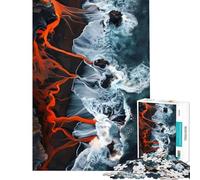 Rompecabezas de 1000 Piezas para Adultos Lava se Encuentra con el océano Juegos relajantes para un Juego Educativo Juguete de desafío Regalos de Amigo Invisible Análisis y lógica (tamaño 38x26cm)