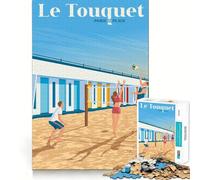 Rompecabezas de 1000 Piezas para Adultos Le Touquet Paris Plage Art Premium Cut Divertido para estimular el Cerebro Juego Relajante Tranquilo (38x52cm)