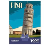 Rompecabezas De 1000 Piezas para Adultos Leaning Tower of Pisa Travel Rompecabezas para Adultos Juguetes Antiestrés Patrón De Ensamblaje Cumpleaños 70x50cm/1000pcs