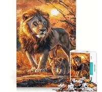 Rompecabezas de 1000 Piezas para Adultos Leao E Seu Filhote, Juego Imposible, interacción Entre Padres e Hijos, Lista de Deseos con Papá Noel 38x26cm