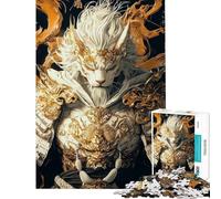 Rompecabezas de 1000 Piezas para Adultos León Blanco samurái Juego práctico de Rompecabezas de Velocidad Oferta Toda la Familia (tamaño 38x26cm)