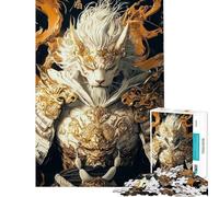 Rompecabezas de 1000 Piezas para Adultos León Blanco Samurai Un Juego de ingenio Divertido y Original Toda la Familia (tamaño 38x52cm)