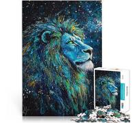 Rompecabezas de 1000 Piezas para Adultos león de neón Juego Familiar para aliviar el estrés: desafío difícil Buen Regalo 52x38cm