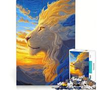 Rompecabezas de 1000 Piezas para Adultos León en Nubes al Atardecer Juego Imposible interacción Entre Padres e Hijos Lista de Deseos con Papá Noel 38x26cm