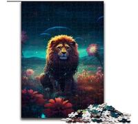 Rompecabezas de 1000 Piezas para Adultos: León Floral en Marte, Ideal para Adolescentes, Ideal para Jugar en Familia, un Regalo Que estimula el Cerebro (tamaño: 26x38cm)
