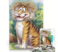Rompecabezas de 1000 Piezas para Adultos: León Sentado y Feliz, Juguetes antiestrés, decoración del hogar, Regalos de cumpleaños 50x75cm