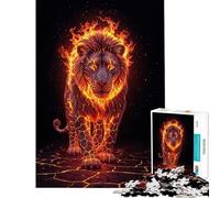 Rompecabezas de 1000 Piezas para Adultos León volcánico ardiente Un Reto para completar Decoración para el hogar Juegos Divertidos Apto para Mayores de 14 años (38x52cm)