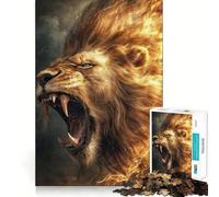 Rompecabezas de 1000 Piezas para Adultos,Leones Negros y Dorados,Arte de Corte preciso,Juguete Creativo,Juego para el Tiempo Libre, Relajante (50x75cm)