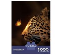 Rompecabezas De 1000 Piezas para Adultos Leopard Glowing Butterfly Rompecabezas para Adultos Juguetes Antiestrés Corte De Precisión Actividades Divertidas En Casa 38x26cm/1000pcs