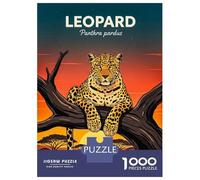 Rompecabezas De 1000 Piezas para Adultos Leopard in A Tree at Sunset Rompecabezas para Adultos Juguetes De Bricolaje Desafío Difícil Desafío Educativo 52x38cm/1000pcs