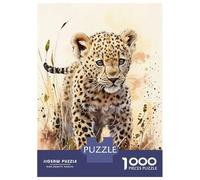 Rompecabezas De 1000 Piezas para Adultos Leopard Rompecabezas para Adultos Juego Familiar Alivia El Estrés Difícil Y Desafiante 38x26cm/1000pcs