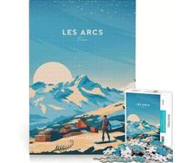 Rompecabezas de 1000 Piezas para Adultos: Les Arcs, Francia Juegos Divertidos para la interacción Entre Padres e Hijos Cada Pieza es única 50x75cm