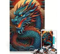 Rompecabezas de 1000 Piezas para Adultos: Leyenda del dragón y la Serpiente, Juego Educativo, decoración para el hogar, colección de Artistas, Bellas Artes 38x26cm