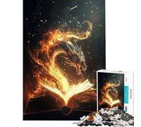 Rompecabezas de 1000 Piezas para Adultos Libro Dragón Ayuda a la Lectura Ejercicio Cerebral Desafío difícil Juegos relajantes para Mayores de 14 años Juego de Rompecabezas Incluido (38x26cm)
