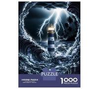Rompecabezas De 1000 Piezas para Adultos Lighthouse in A Storm Rompecabezas para Adultos Juegos Divertidos Una Obra De Arte Cumpleaños Y Navidad 70x50cm/1000pcs