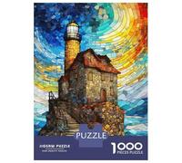 Rompecabezas De 1000 Piezas para Adultos Lighthouse on A Cliff Rompecabezas para Adultos Juegos Familiares Análisis Y Lógica Regalos Y Cumpleaños Únicos 70x50cm/1000pcs