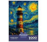 Rompecabezas De 1000 Piezas Para Adultos Lighthouse Under Starry Night Sky Painting Rompecabezas Para Adultos Juegos Relajantes Análisis Y Lógica Oferta Como Regalos Para Toda La Familia 38x26cm/1000p