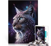 Rompecabezas de 1000 piezas para adultos, lince, animal, galaxia, juego de rompecabezas de 14.95 x 20.47 pulgadas, mejora el amor entre parejas para adolescentes a partir de 14 años