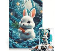 Rompecabezas de 1000 Piezas para Adultos: Lindo Conejito en un Bosque de ensueño, decoración de Pared, Ideal para la diversión Familiar, Regalo de cumpleaños o para Viajes 50x75cm