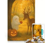 Rompecabezas de 1000 Piezas para Adultos: Lindo Fantasma en un Bosque otoñal Juegos educativos, decoración para el hogar, colección de Artistas, Bellas Artes 50x75cm