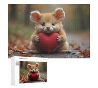 Rompecabezas de 1000 piezas para adultos, lindo gatito sosteniendo corazón, juego familiar, difícil trato, regalo para toda la familia, 1000 piezas