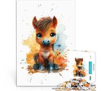 Rompecabezas de 1000 piezas para adultos, lindo poni bebé para regalos es ideal como regalo para toda la familia de 19.7 x 29.5 pulgadas para adolescentes a partir de 14 años