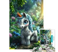 Rompecabezas de 1000 Piezas para Adultos Lindo Unicornio en un Bosque Juegos relajantes y educativos Juguete Ideal para el Amigo Invisible Decoración (Tamaño 38x26cm)