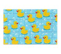 Rompecabezas de 1000 piezas para adultos, lindos patos amarillos, elefantes azules y blancos, rompecabezas grande difícil, arte de pintura de animales, 29.5 x 19.7 pulgadas