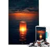 Rompecabezas de 1000 Piezas para Adultos Linterna Flotante al Atardecer Juegos Familiares Juguetes adictivos para Cultivar la Paciencia Regalos de cumpleaños Una Obra de Arte (tamaño 38x26cm)