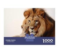 Rompecabezas De 1000 Piezas para Adultos Lion and Cub Portrait Rompecabezas para Adolescentes Juegos Familiares Difícil Difícil Interacción Entre Padres E Hijos 38x26cm/1000pcs