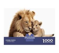 Rompecabezas De 1000 Piezas para Adultos Lion and Cub Rompecabezas para Adultos Juguete Decoración De Pared Regalos para Mujeres para Cumpleaños, Navidad 38x26cm/1000pcs