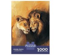 Rompecabezas De 1000 Piezas para Adultos Lion Couple Portrait Rompecabezas para Adultos Juegos Familiares para La Diversión Familiar Regalo De Cumpleaños, Regalos, 52x38cm/1000pcs