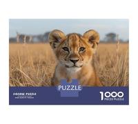 Rompecabezas De 1000 Piezas para Adultos Lion Cub Portrait in Tall Grass Rompecabezas para Adultos Juego Práctico Ensamblaje De Patrones Desafiante De Completar 38x26cm/1000pcs