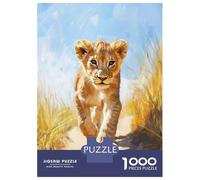 Rompecabezas De 1000 Piezas para Adultos Lion Cub Walking Rompecabezas para Adultos Juego Práctico Decoración del Hogar Difícil Y Desafiante 52x38cm/1000pcs